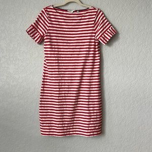 Boden Red/orange and White Striped Dress